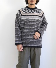 ノーマ ティーディー/NOMA t.d.    Checker & Stripe Sweater