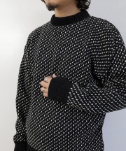オールドダービーニットウェア/Oldderby Knitwear   Nordic Allover Double Crew Pullover（全2色）