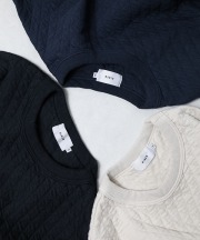 リネン/RINEN　30/1 オーガニック天竺　ダイヤキルティング　クルーネック（全3色）