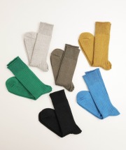 ロトト/ROTOTO　LINEN COTTON RIBBED CREW SOCKS（全6色）