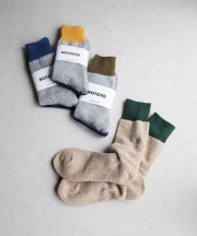ロトト/ROTOTO　DOUBLE FACE CREW SOCKS "SILK&COTTON"（全4色）