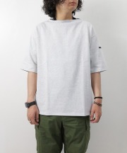 セントジェームス/Saint James　TEE LOOSE - SOLID GRISCLAIR(霜降りペールグレー）