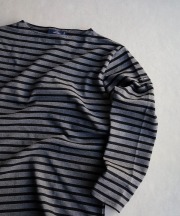 セントジェームス/Saint James　OUESSANT - BORDER ACIER/NOIR(霜降りチャコール/ブラック）