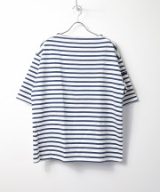セントジェームス/Saint James　TEE LOOSE - BORDER  ECUME/ENCRE（生成り/インクブルー）