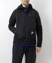 アンドワンダー/and wander 　air fleece f/z hoodie