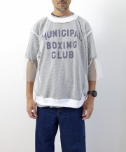 地図柄 半袖トップス グレー GEOMETRY JACQUARD TOPS/ジオメトリージャガードトップス｜MEN