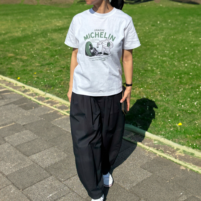 MONSIEUR MINI クロワッサン柄 Tシャツ MONSIEUR MINI（ムッシュミニ）の「MONSIEUR MINI