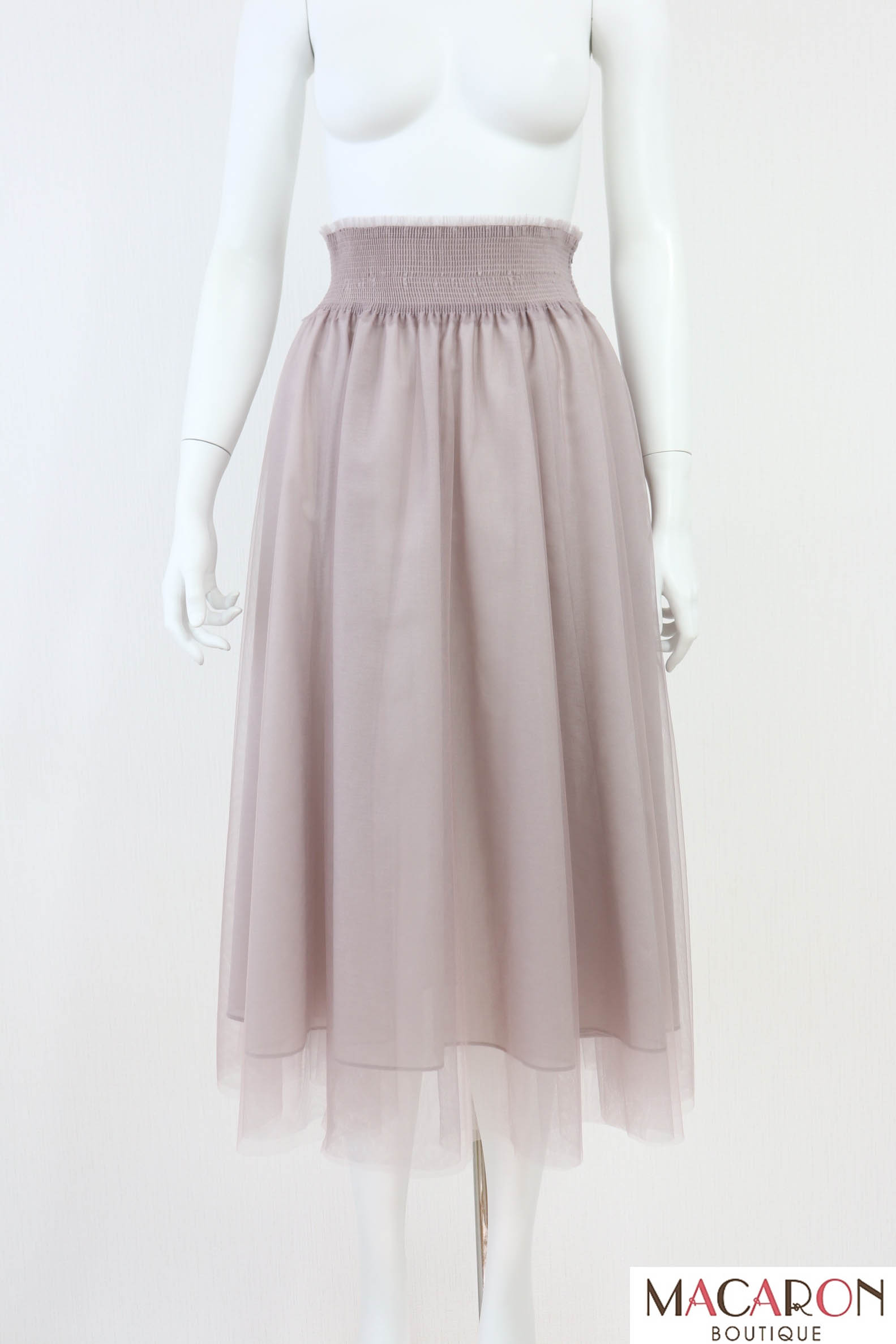 新品　Rene ルネ　フリル　スカート　34 7号　S Rene（ルネ） シャーリングチュールスカート 6314021