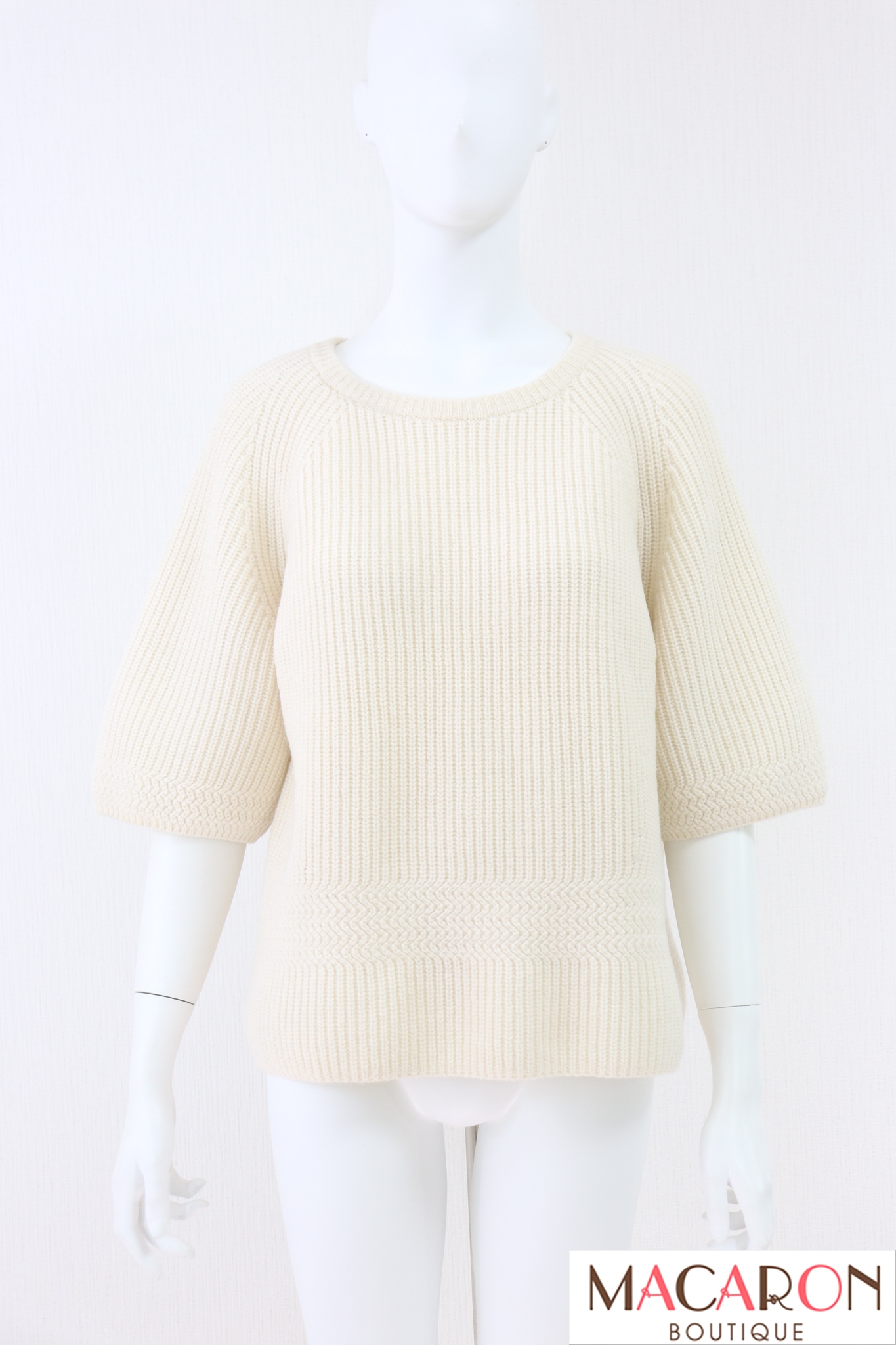 FOXEY BOUTIQUE(フォクシー）　Sweater Tee　五分袖ニットトップス　39916