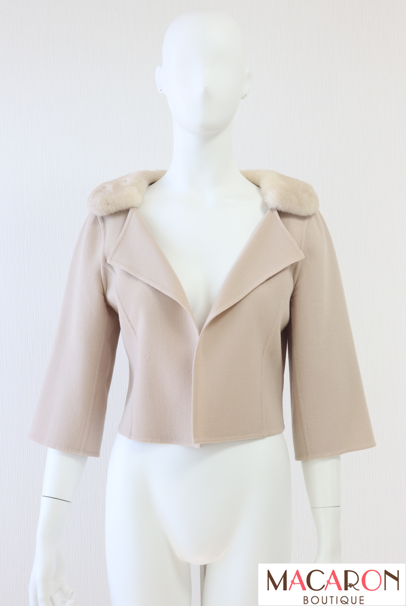 FOXEY BOUTIQUE フォクシーブティック ジャケット ベージュ 40 美品】FOXEY フォクシーブティック シルク混 リネン ツイード