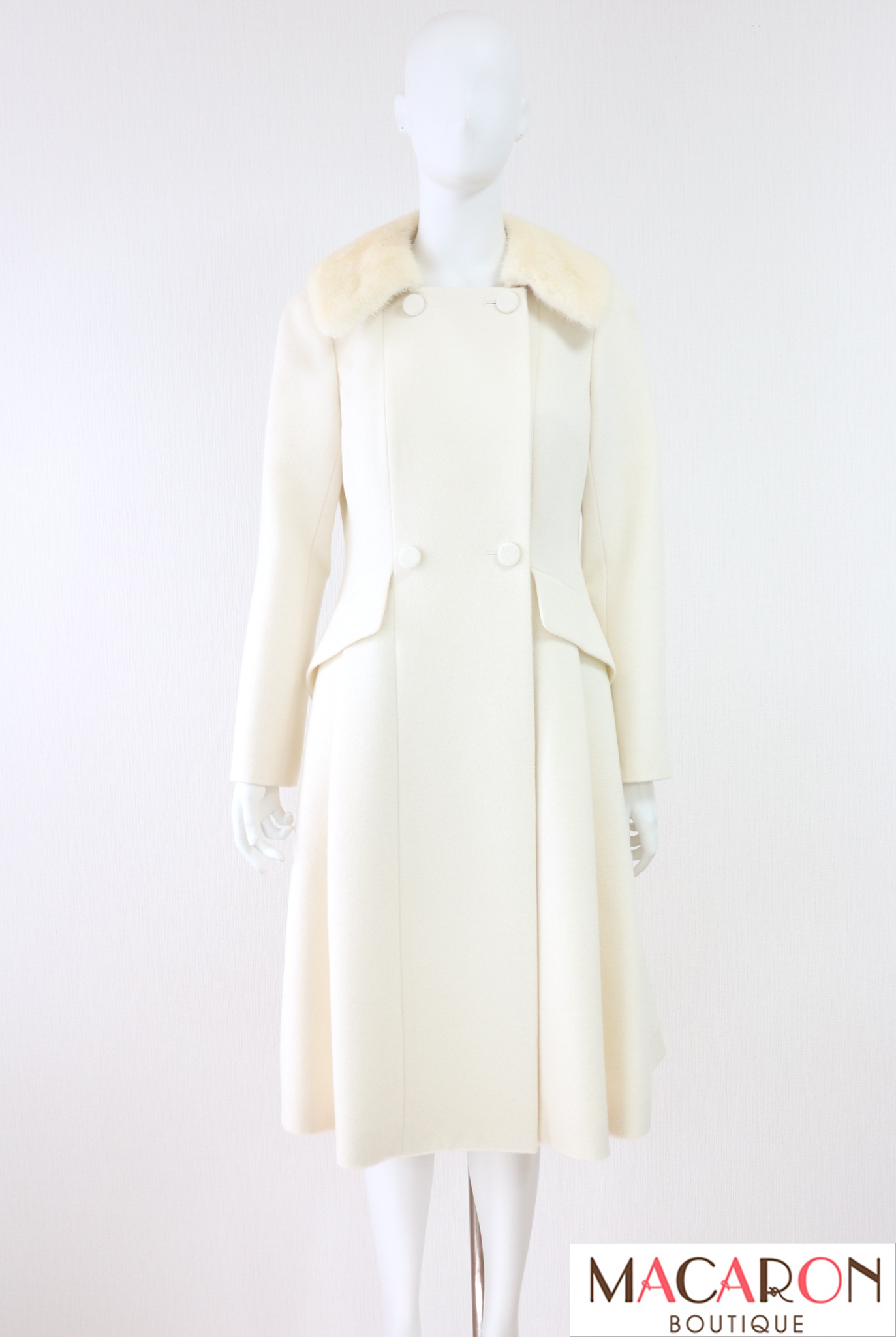 Rene（ルネ） ミンク襟ロングウールアンゴラコート 6838310