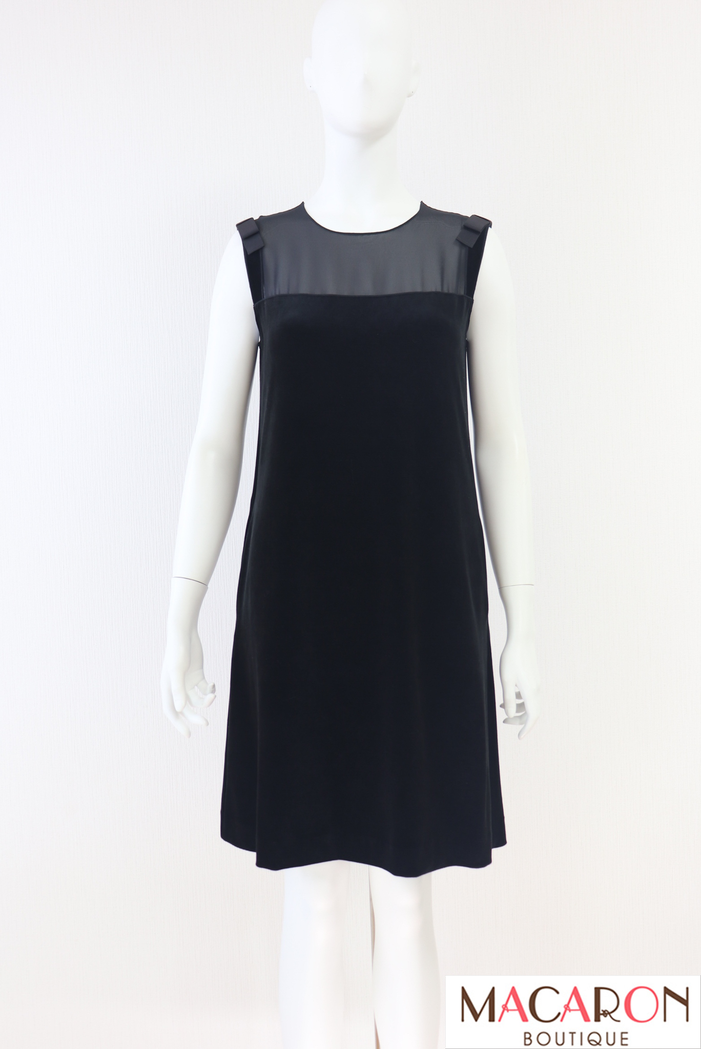 FOXEY NEWYORK(フォクシー） デコルテシースルーベロアワンピース 32196