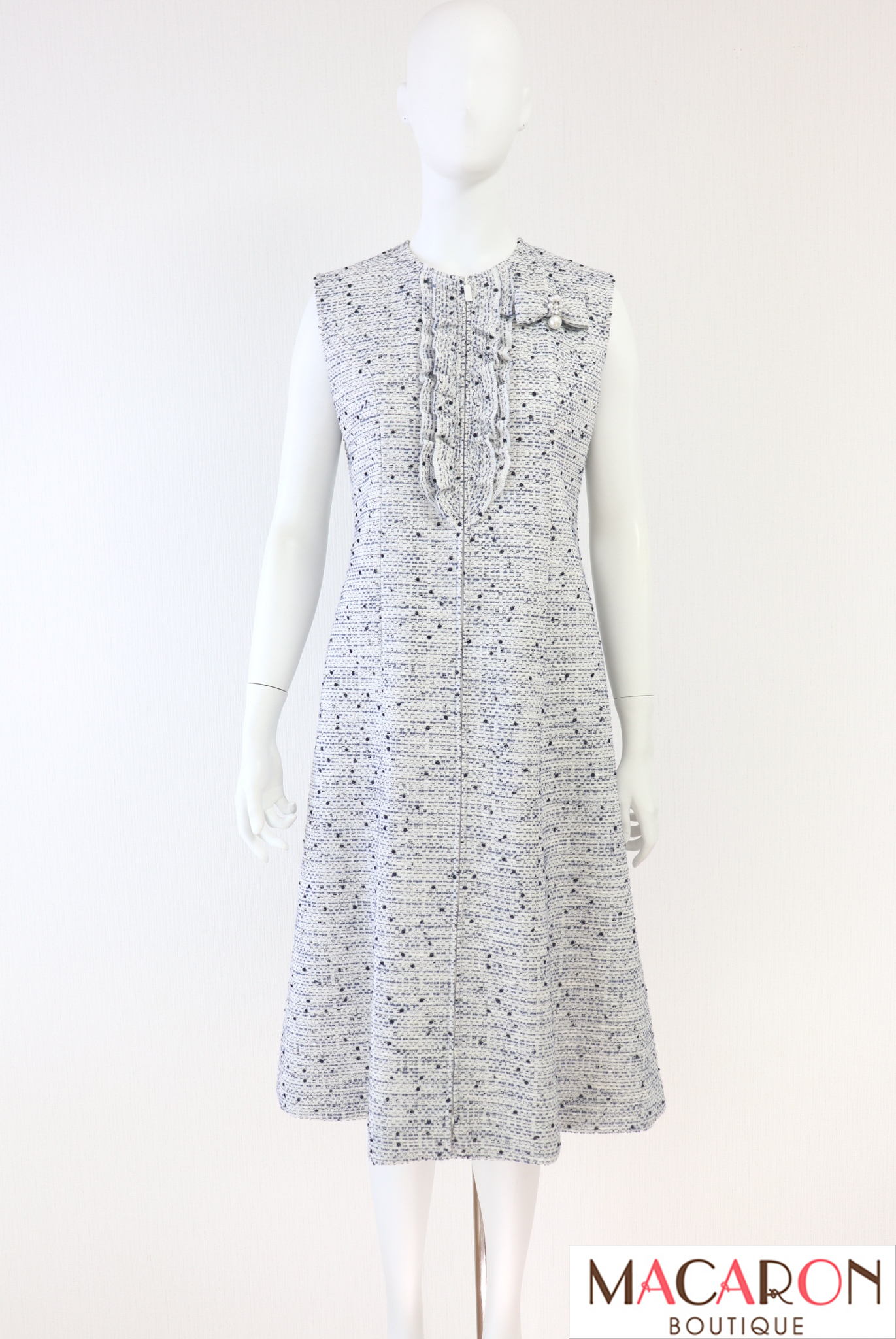 Rene（ルネ） リボンコサージュ付ツイードワンピース 6516200