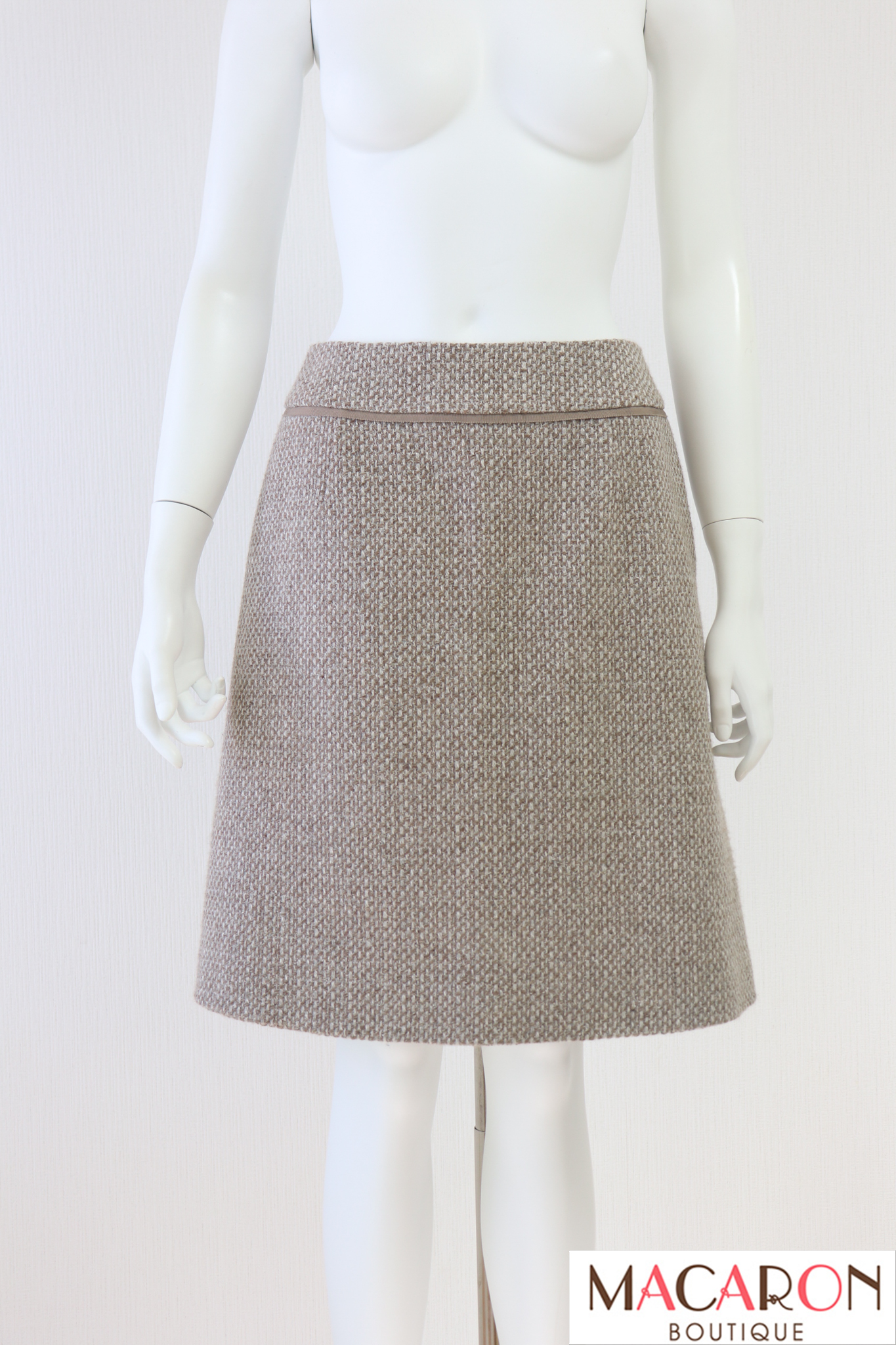 フォクシー foxeyカシミヤスカート 38 オイスターベージュ October