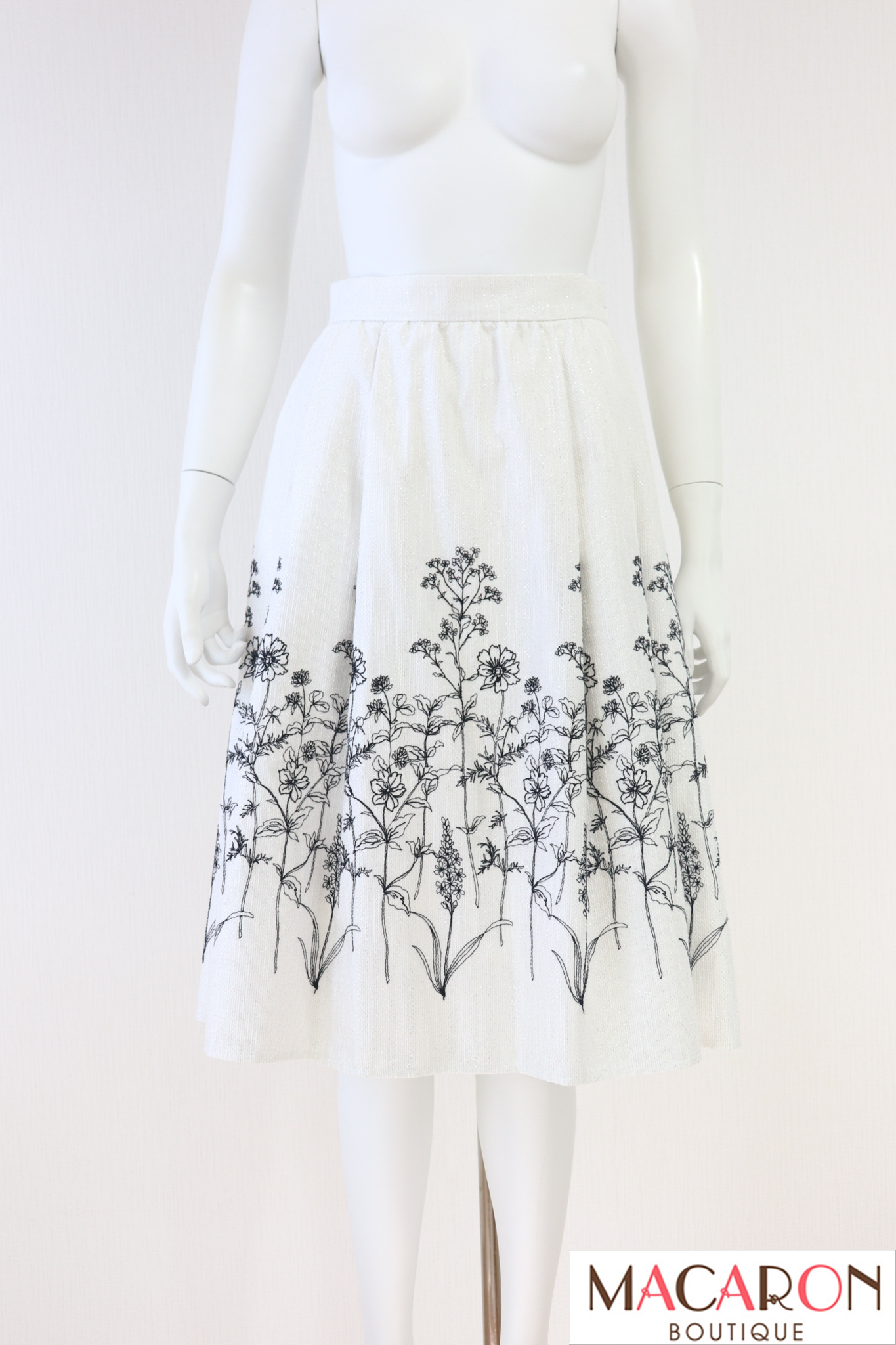 Rene（ルネ） 刺繍入りフレアスカート 6424980