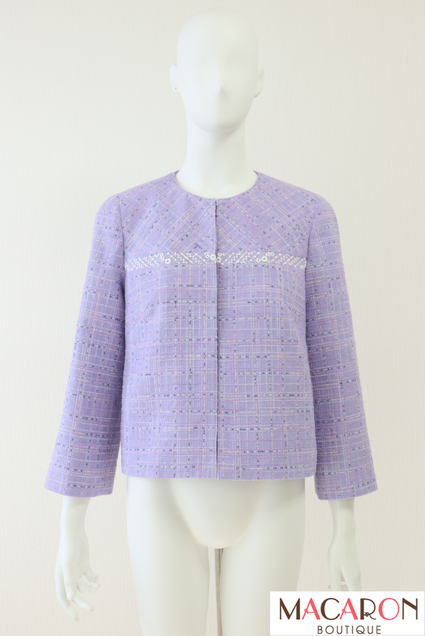 Rene（ルネ） ノーカラーツイードジャケット 6513240