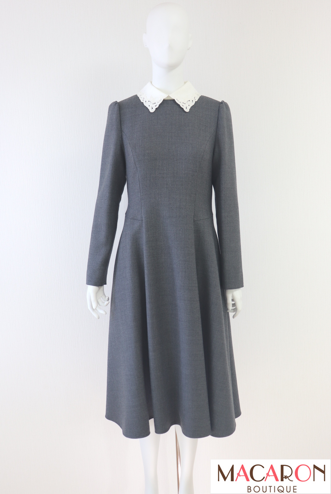 FOXEY BOUTIQUE(フォクシー) Precieuse 白襟ウールワンピース 42284