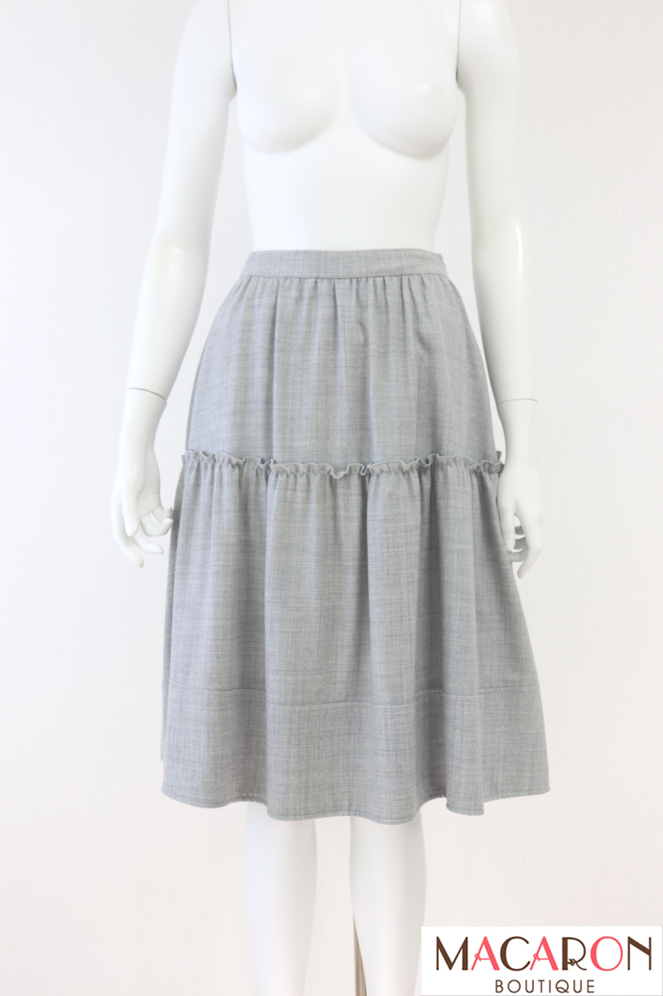 Rene（ルネ） ギャザー切替ウールブレンドスカート 5044060