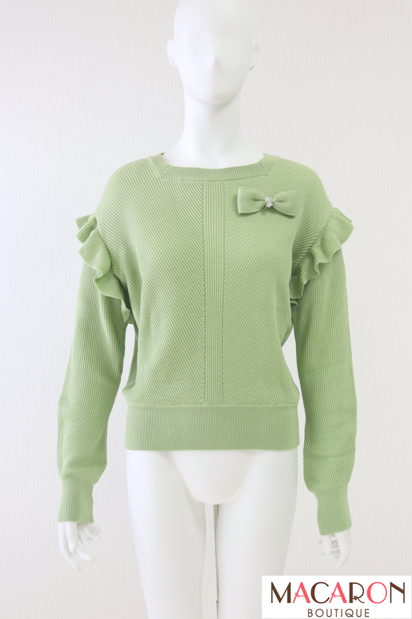 【SALE】Rene（ルネ）　リボンコサージュ付ニットプルオーバー　6012270