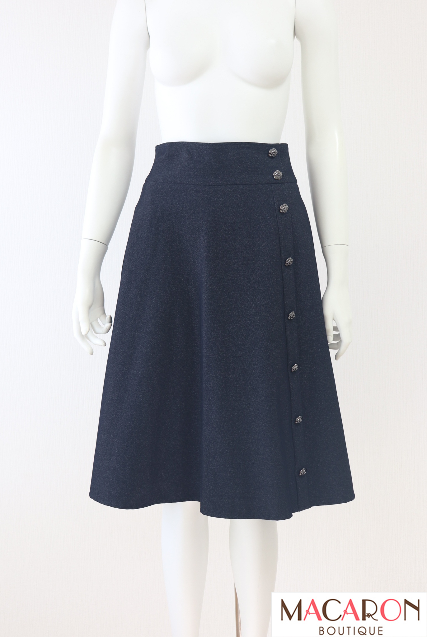 Rene（ルネ） カメリアボタンデニムフレアスカート 5014190