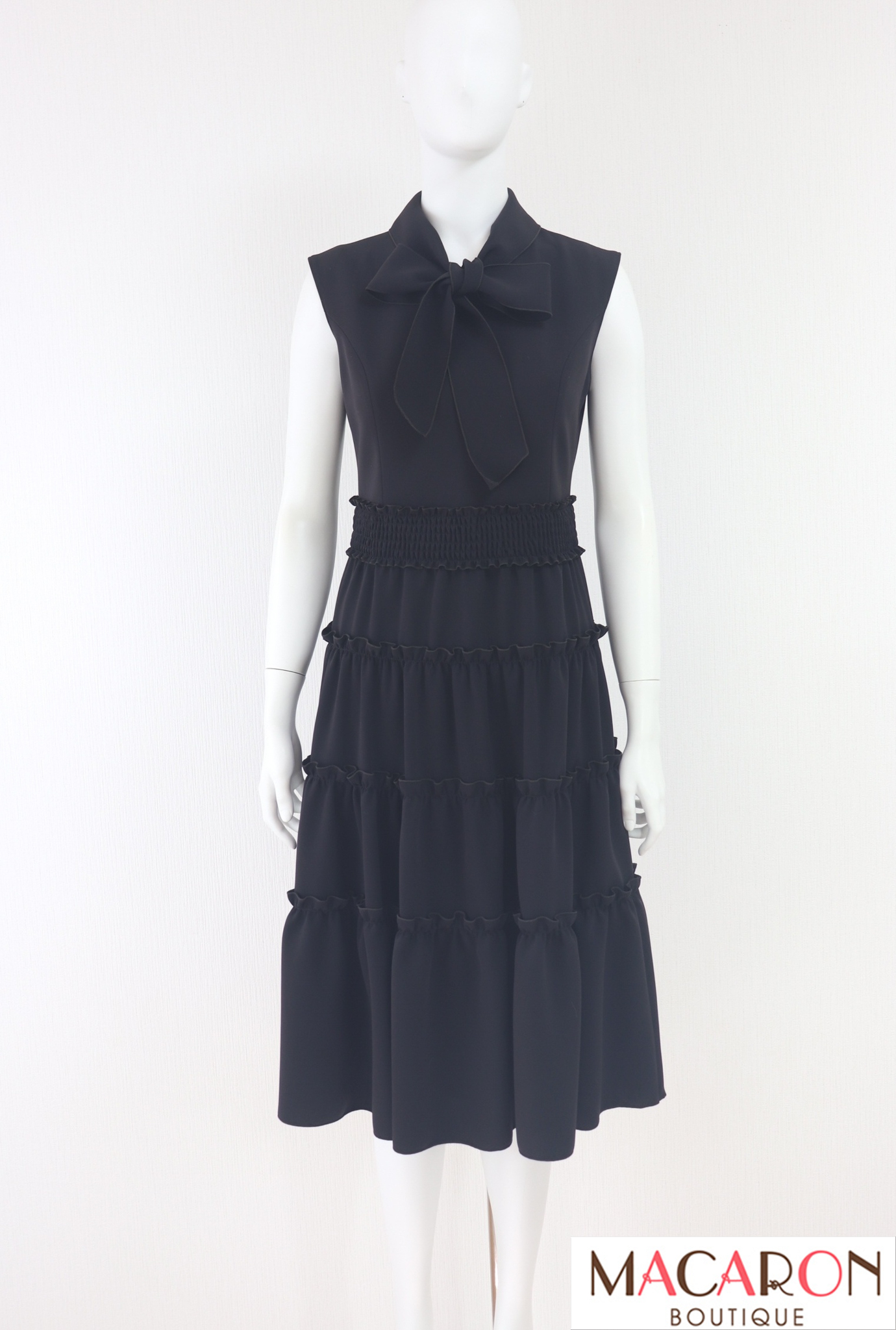 Rene（ルネ）　ボウタイティアードワンピース　5536130