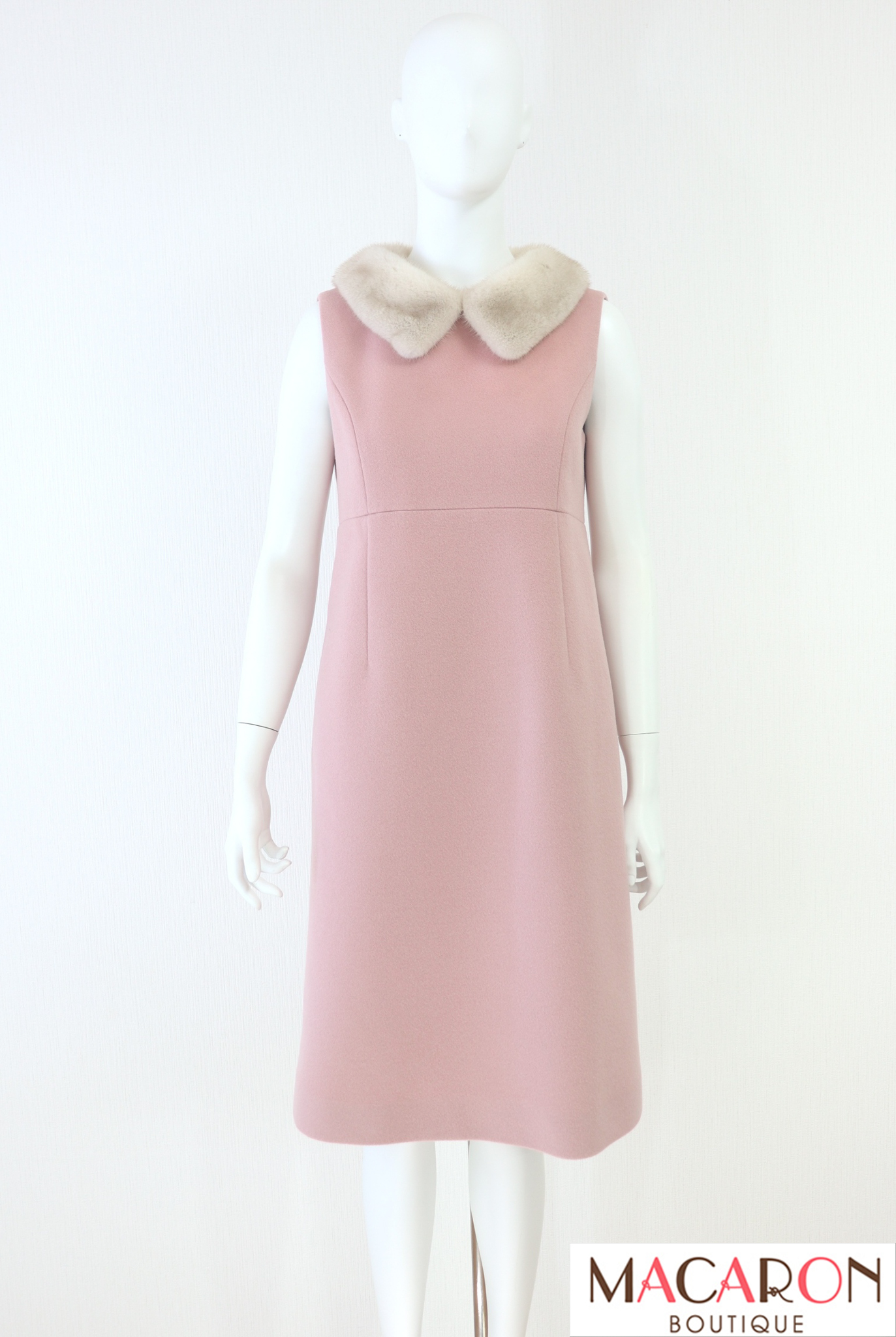 FOXEY BOUTIQUE(フォクシー) ミンク襟ウールカシミヤワンピース 42411