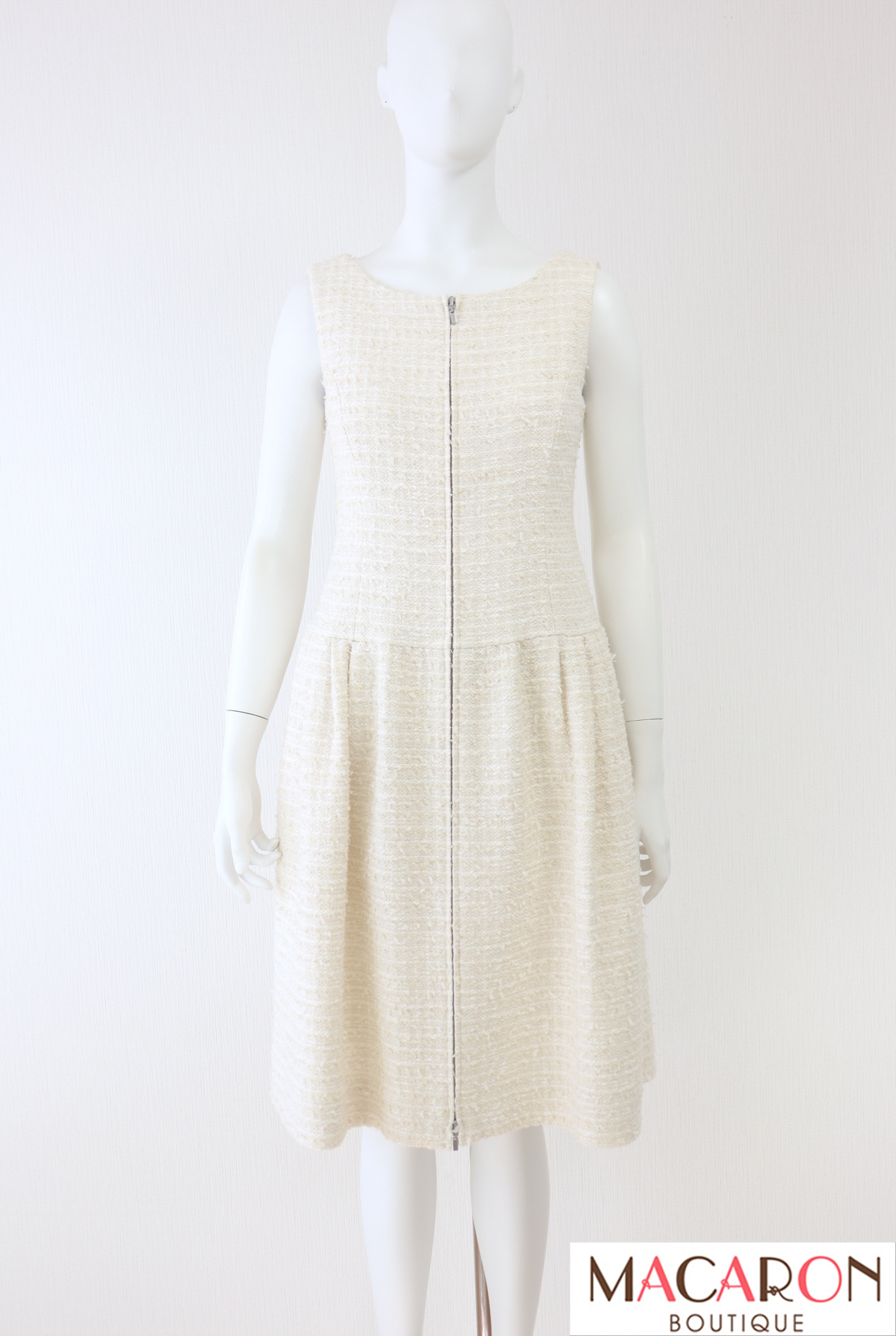 【美品】FOXEY フォクシー サマーツイード ワンピース38 FOXEY BOUTIQUE(フォクシー) コットンツイードワンピース 40545