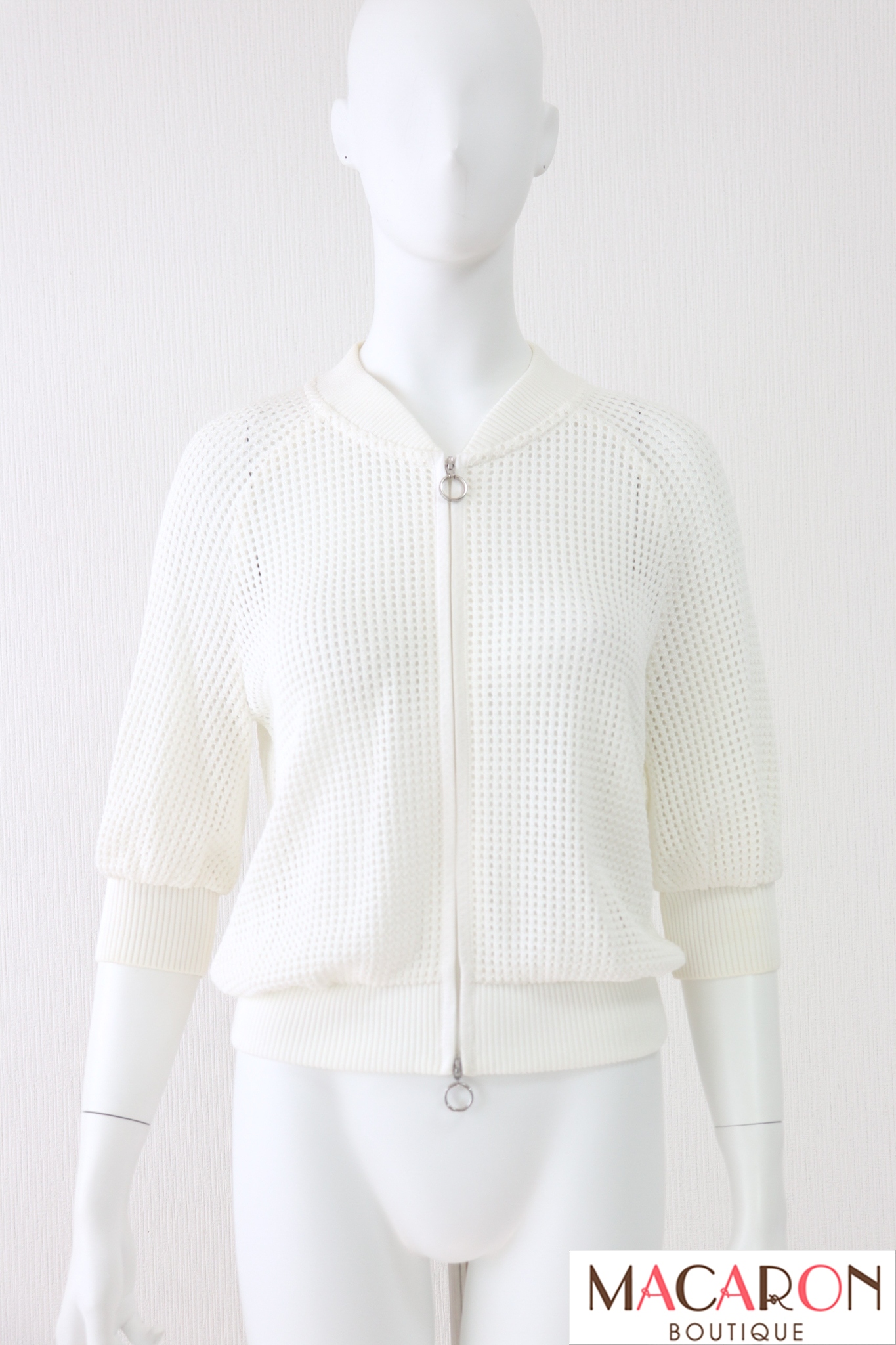 Rene（ルネ）　ダブルジップアップメッシュカーディガン　6922680