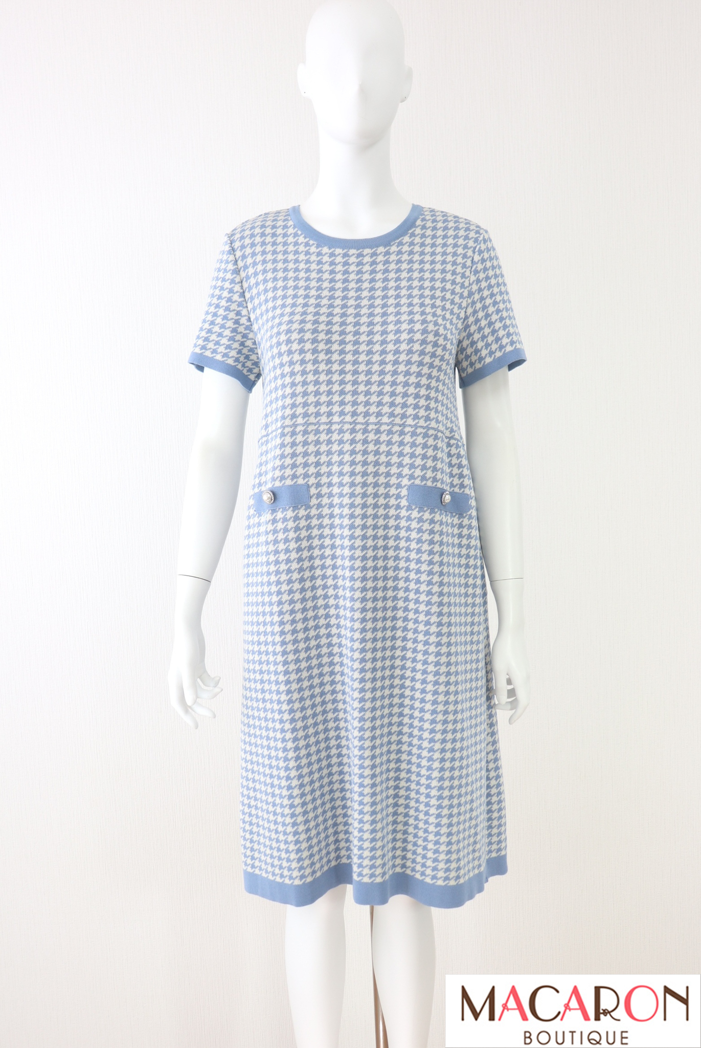 FOXEY BOUTIQUE(フォクシー)　千鳥格子ニットワンピース　44399