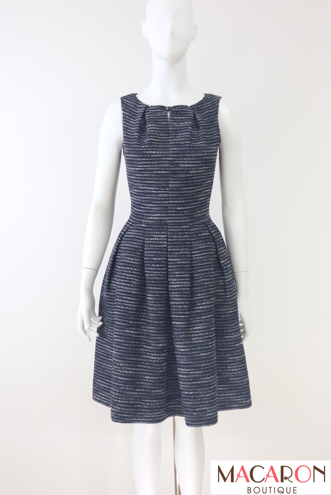 Rene（ルネ）　紺黒ボーダーワンピース　6526020