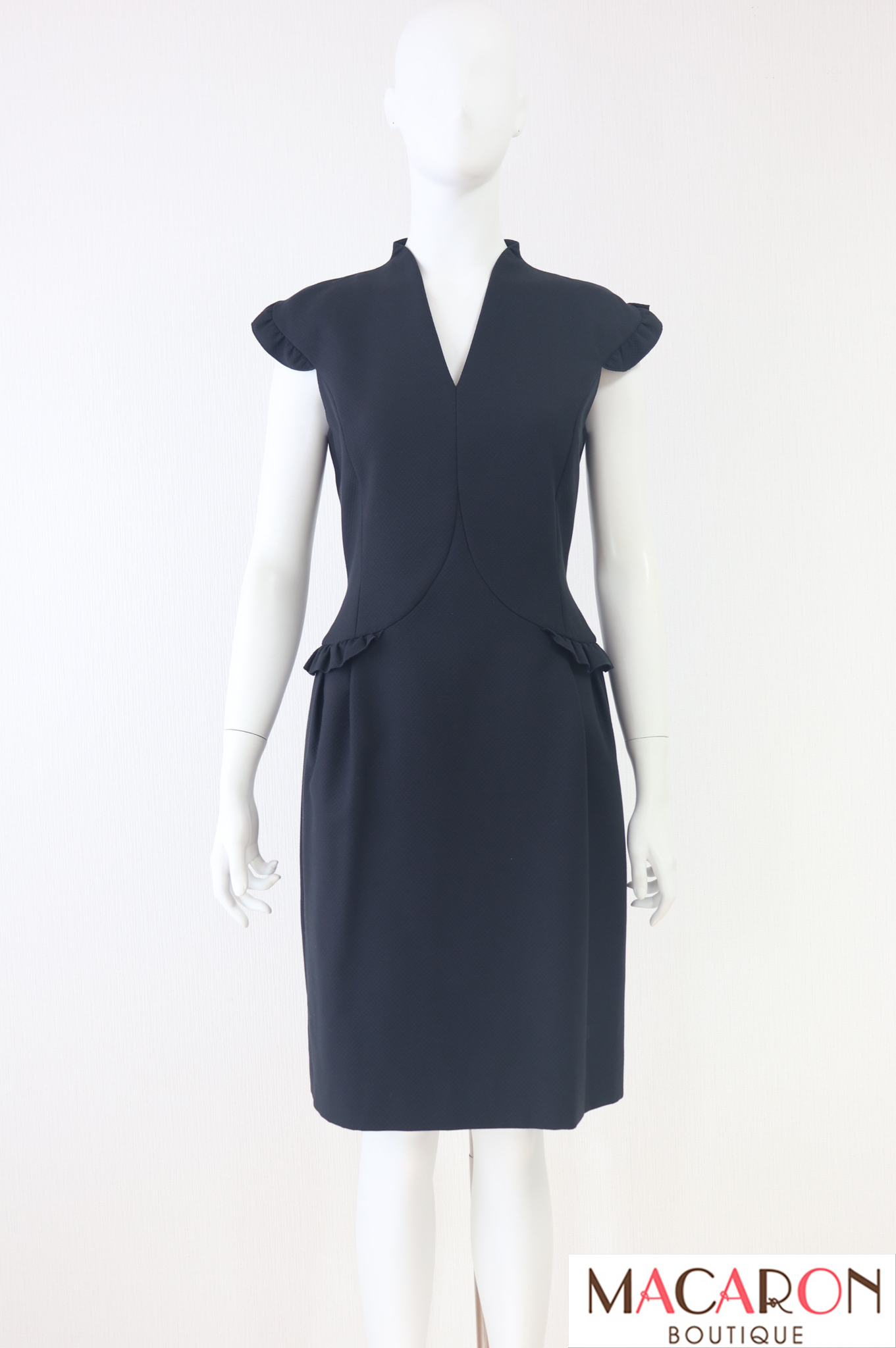 FOXEY BOUTIQUE(フォクシー)　肩フリルコットンピケワンピース　34499