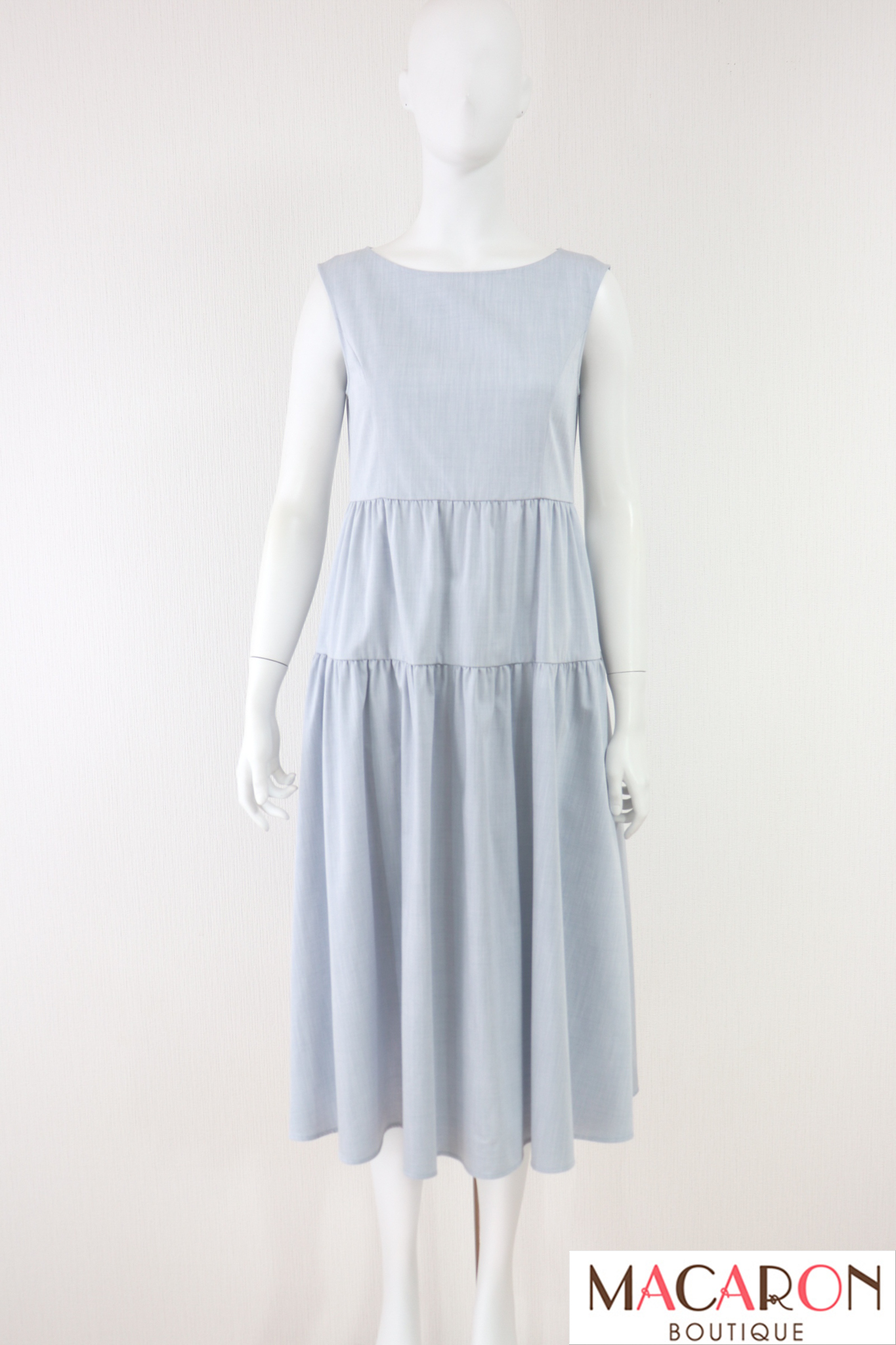 FOXEY NEWYORK(フォクシー）　Lucia　ノースリーブティアードワンピース　44997