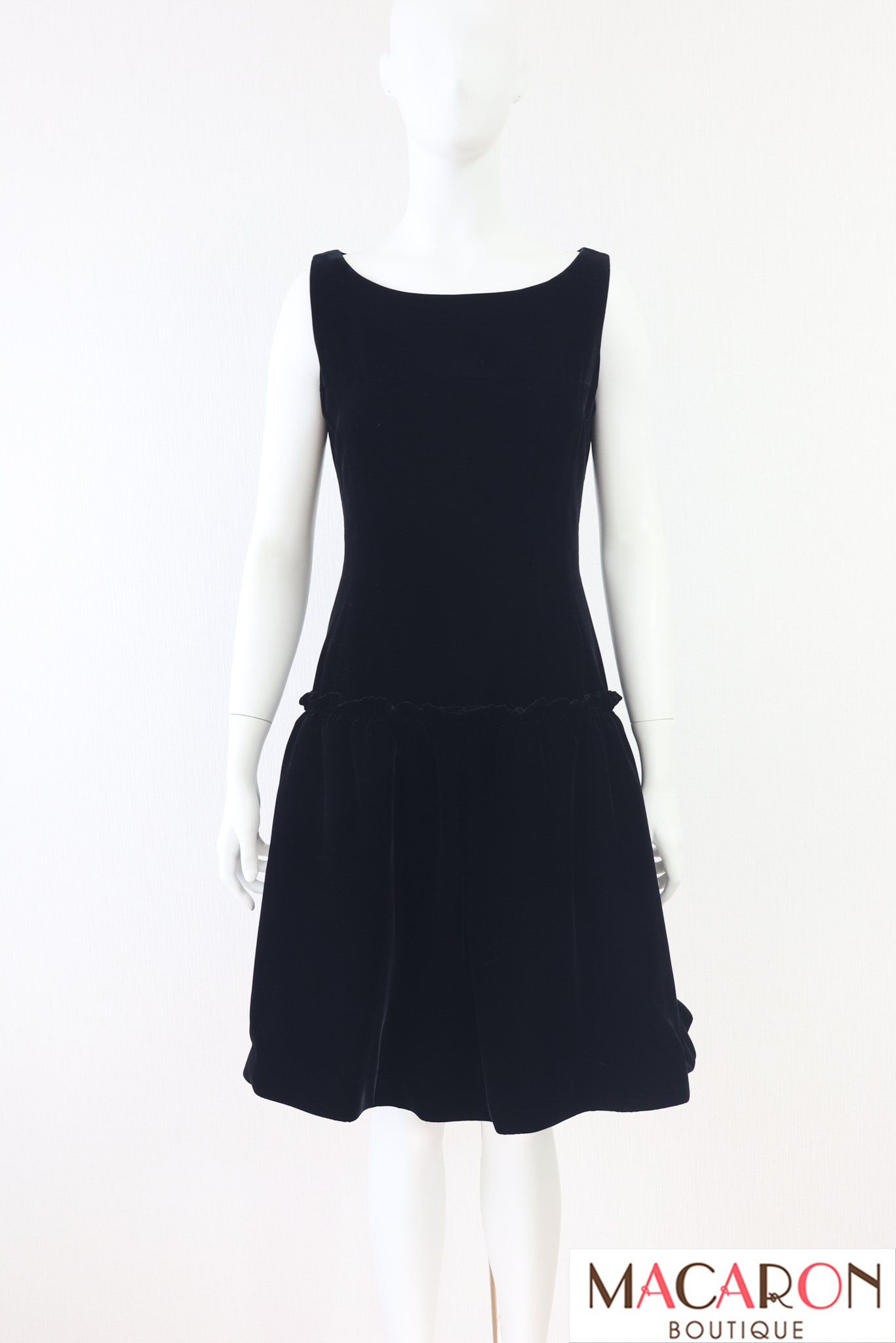 René ルネ　ベロア ワンピース Rene（ルネ） ベロアギャザー切り替えワンピース 6346420