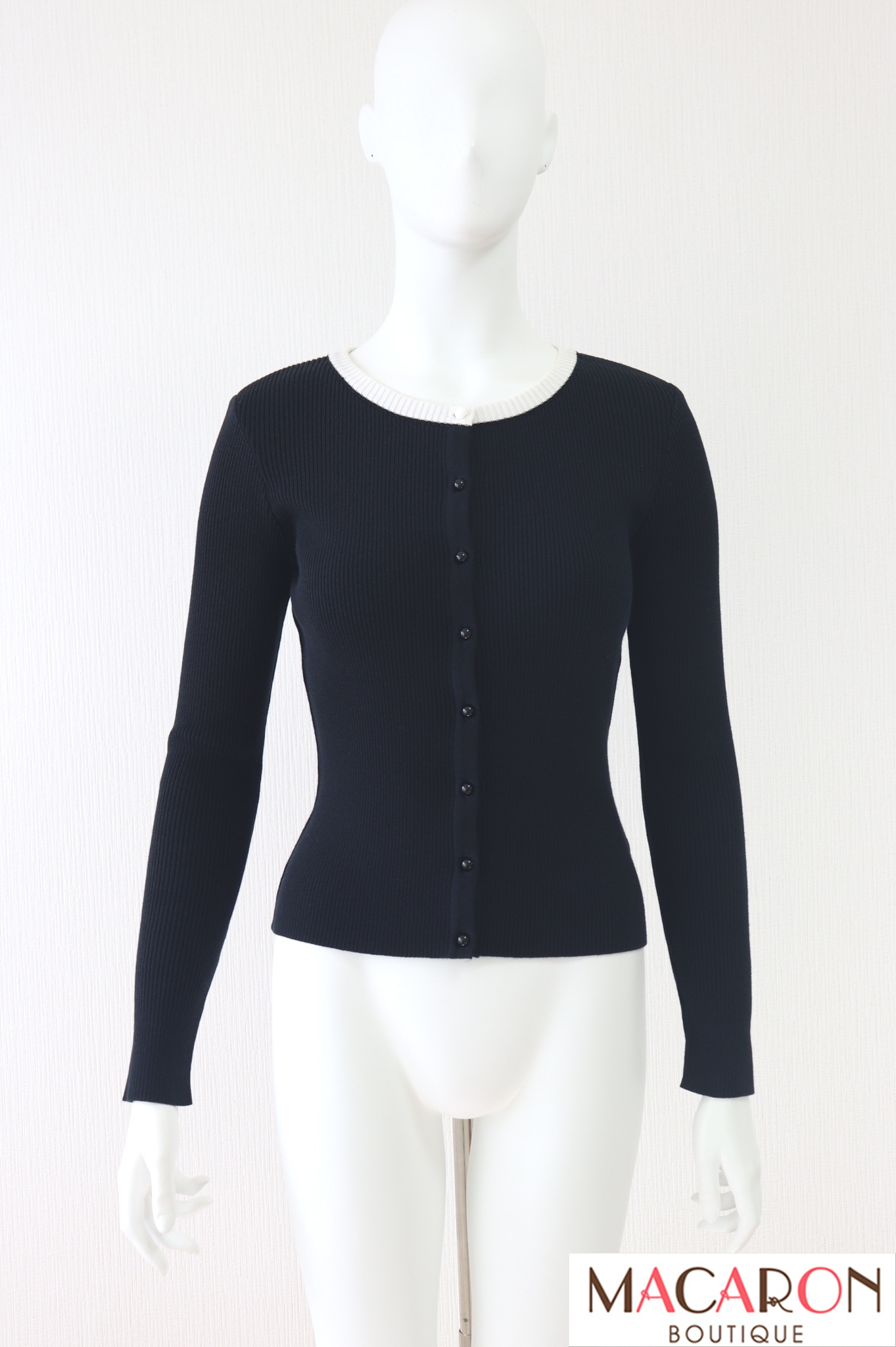 Rene（ルネ） 長袖リブニットカーディガン 6612310