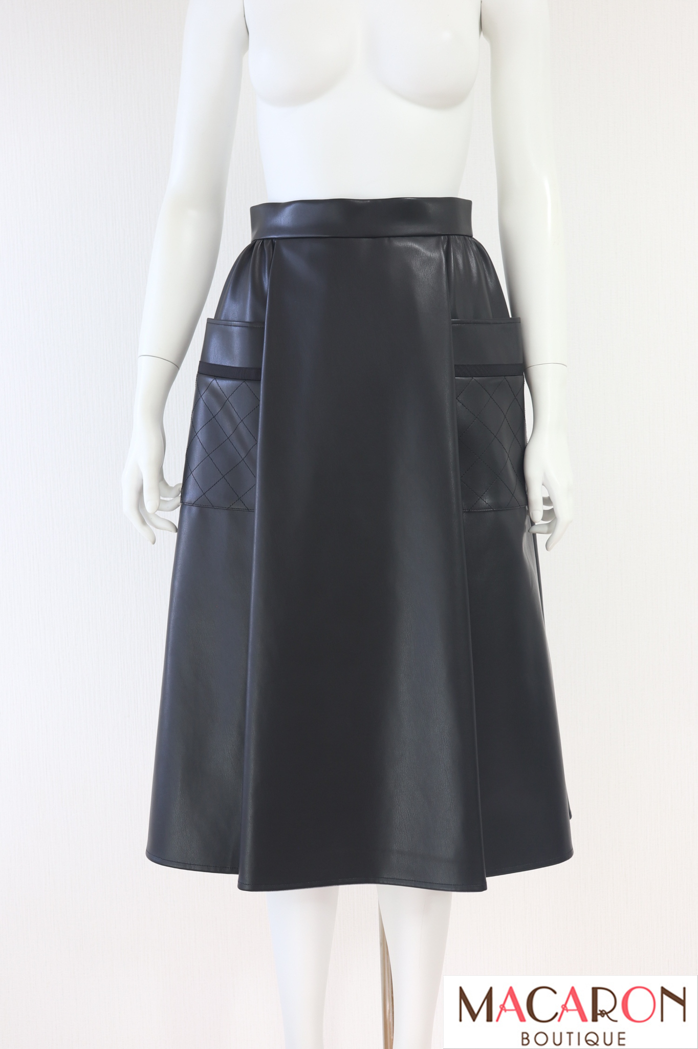 Rene（ルネ） サイドポケットフェイクレザースカート 5334050