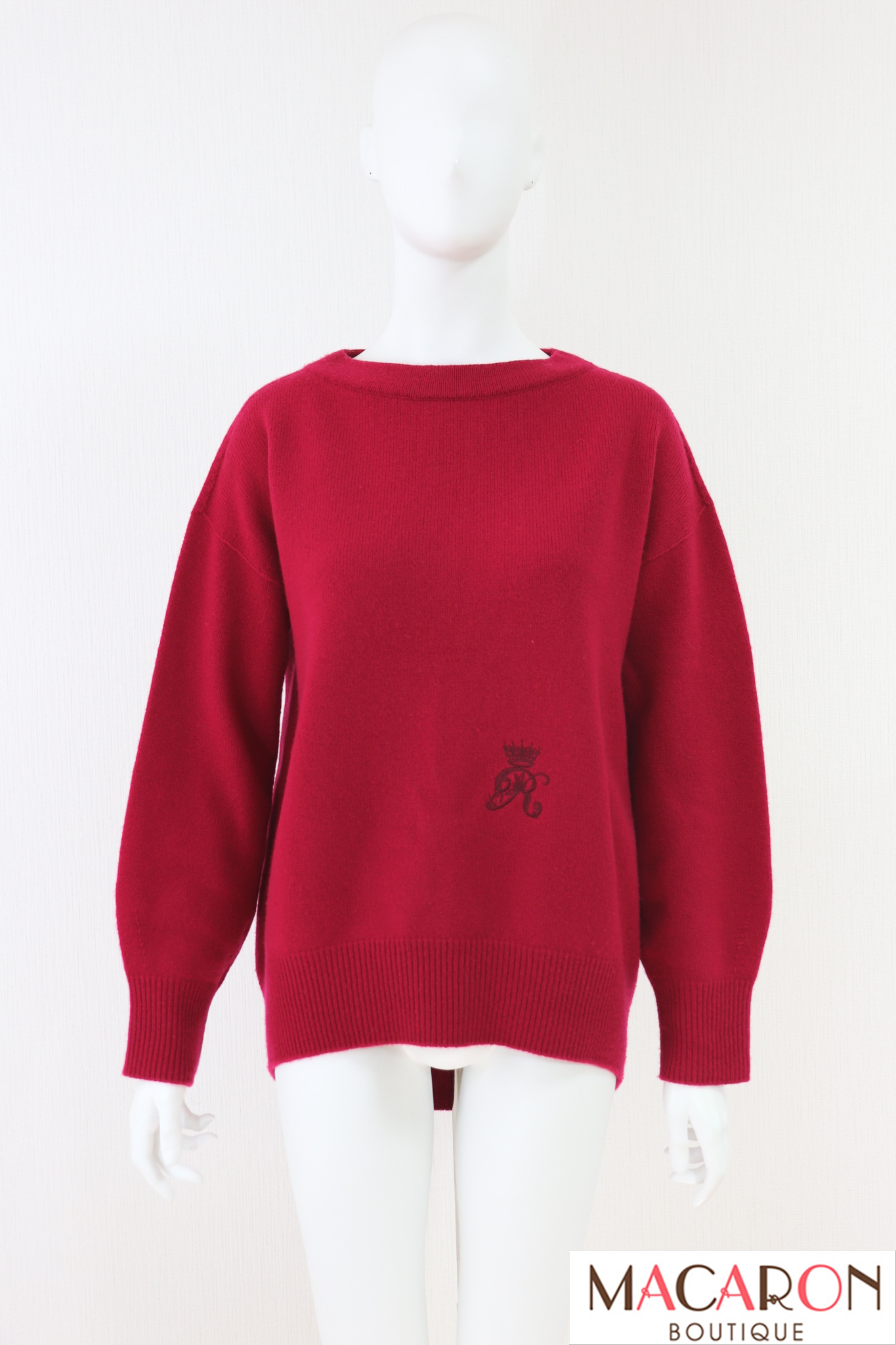 Rene（ルネ） R刺繍ウールニットセーター 6332540