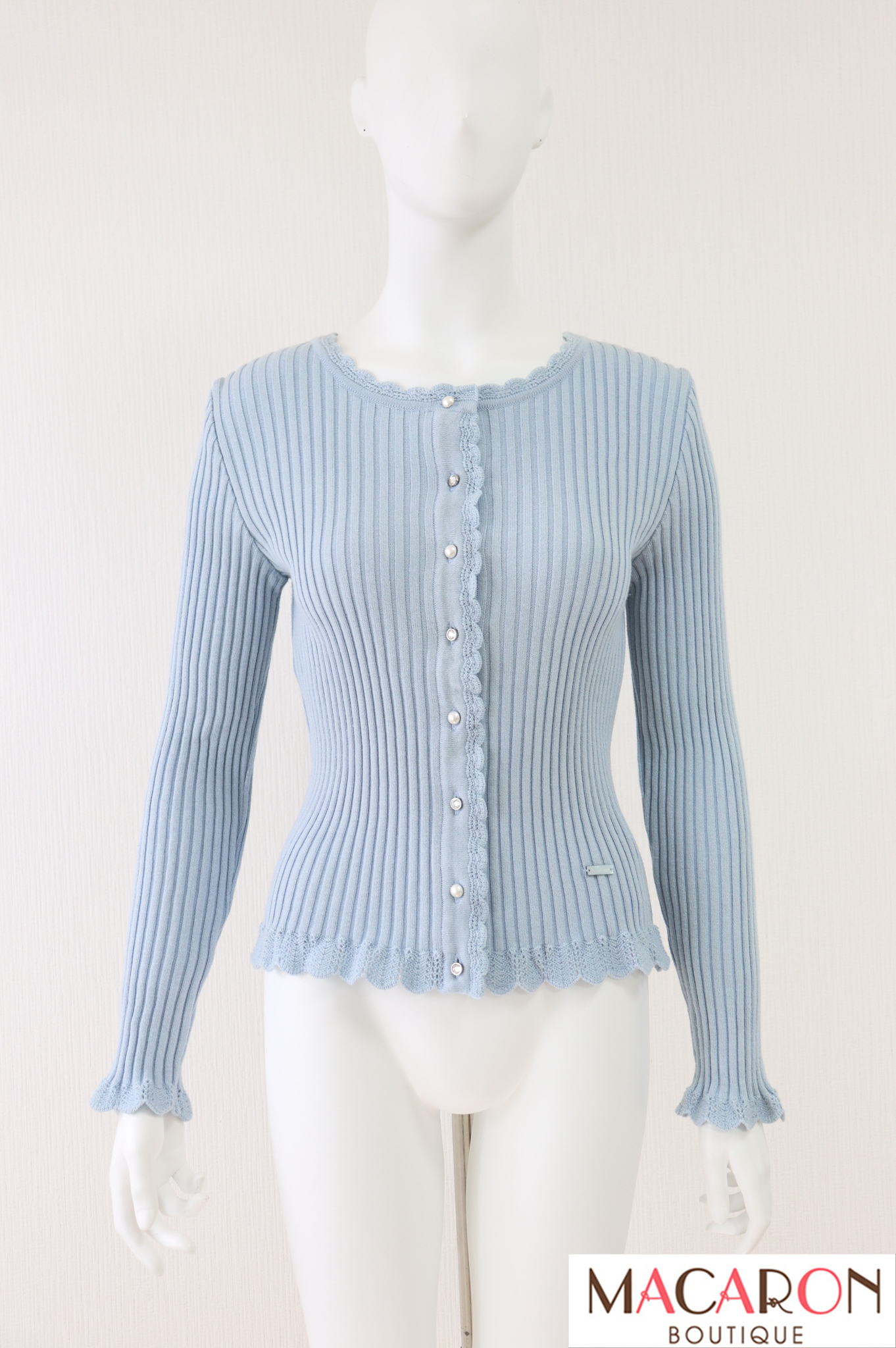 新品【Rene ルネ】リプ編みパフス リーブカーディガン36 新品【Rene ルネ】リプ編みパフス リーブカーディガン36 ルネ