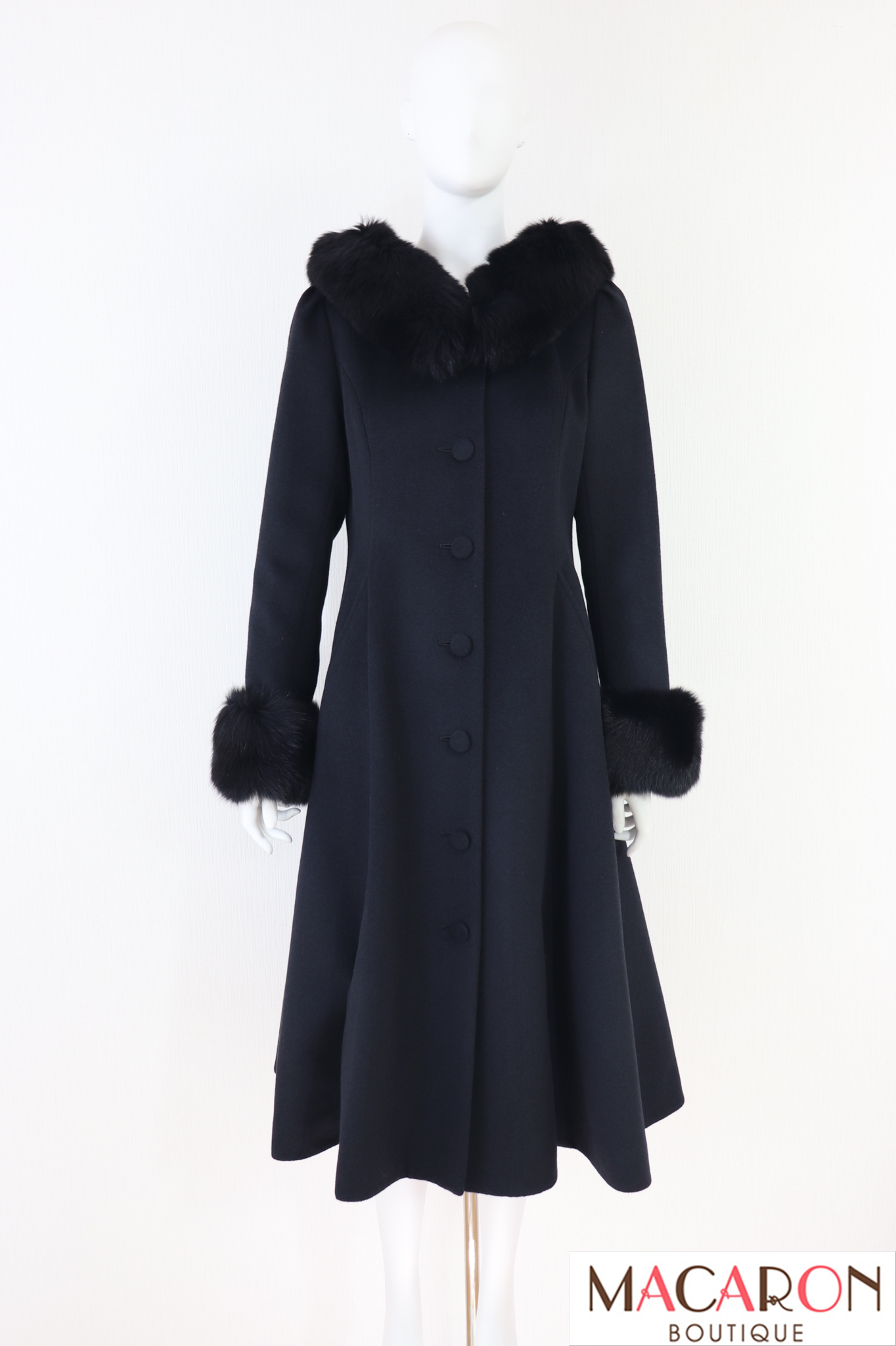 Rene（ルネ） フォックスファーウールアンゴラロングコート 6938220