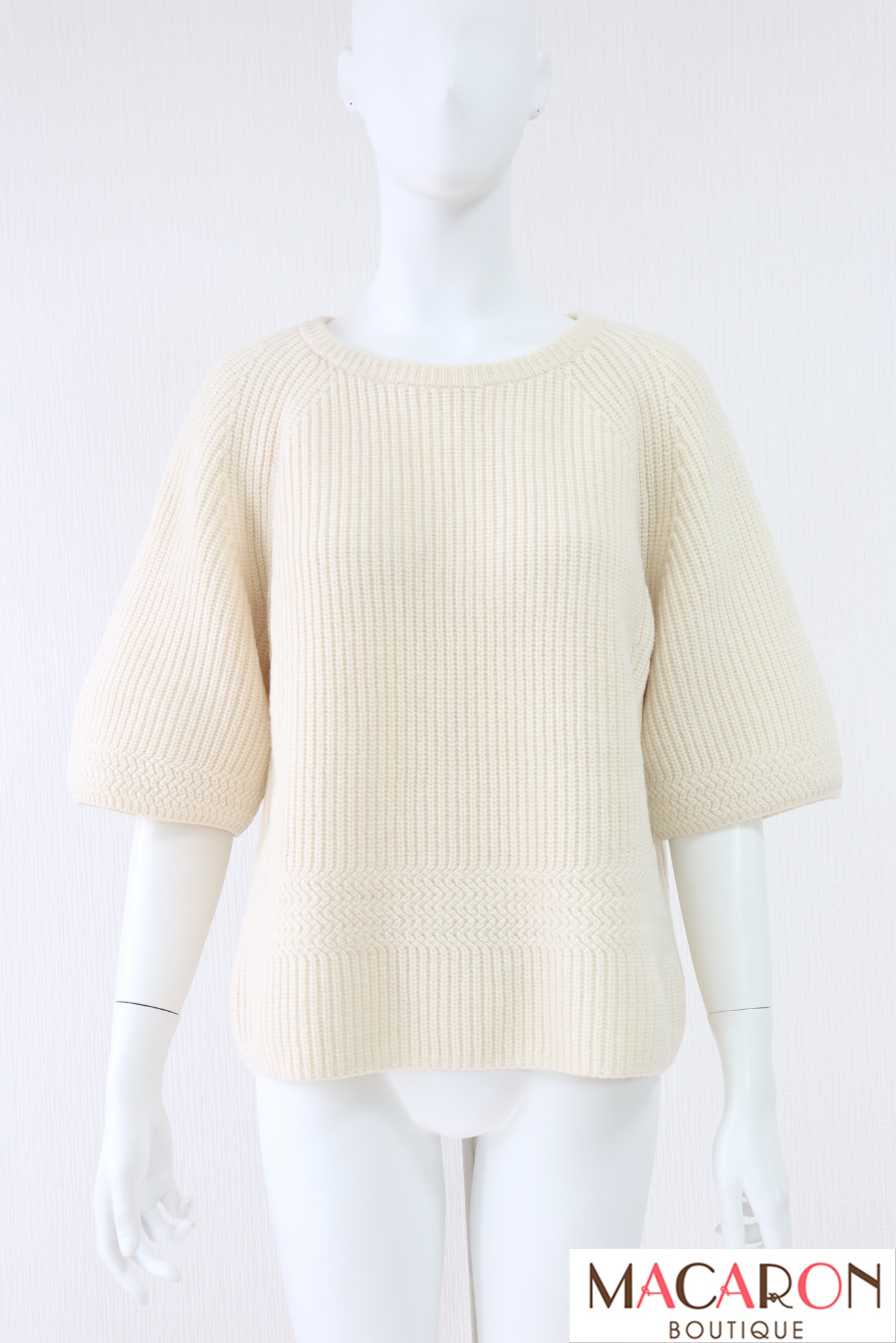 FOXEY BOUTIQUE(フォクシー） Sweater Tee 五分袖ニットトップス 39916