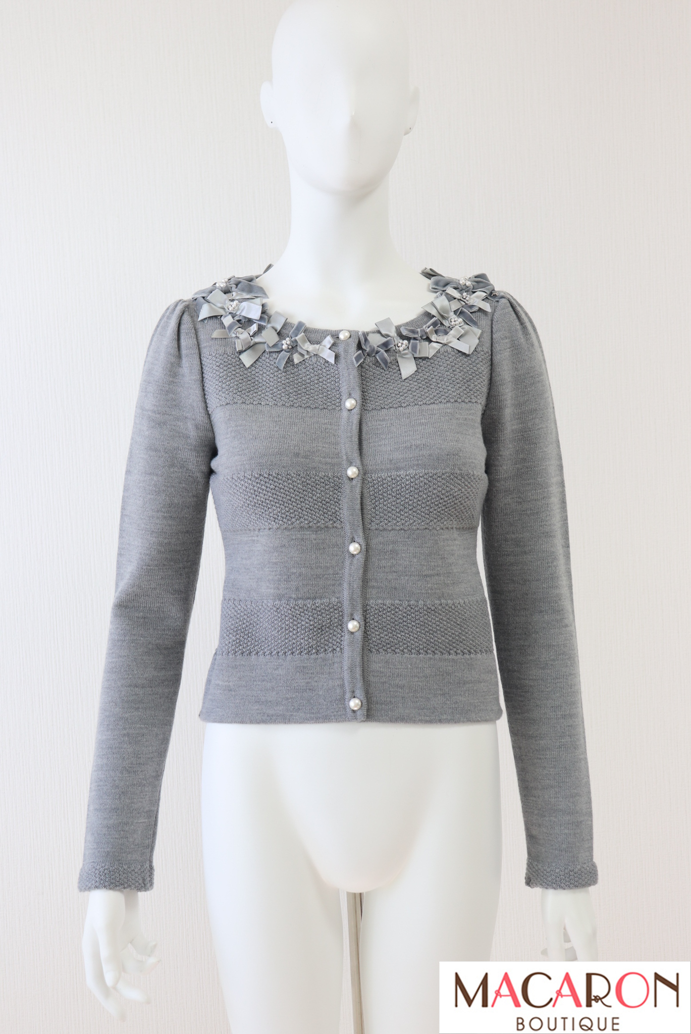 Rene（ルネ） リボンウールニットトップス 6342720