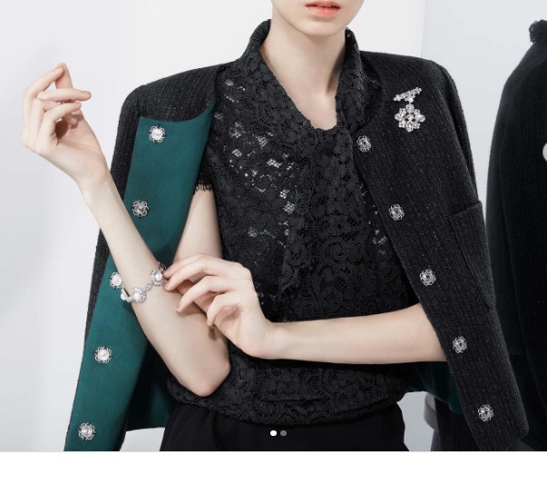 Rene（ルネ） ノーカラーツイードジャケット 6243030