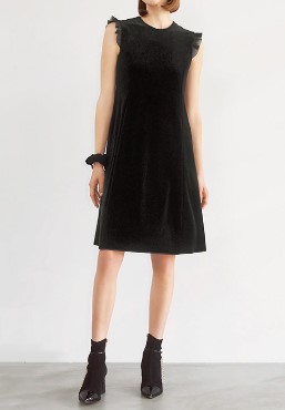 フォクシー ベロアワンピース 40 ブラック 上品デザイン（FOXEY） FOXEY NEWYORK(フォクシー） Cassiopeia ベロアワンピース 43864