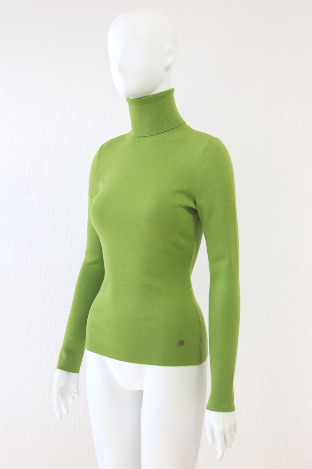 美品♡フォクシー グレースウール タートルネック ハイネック ロゴプレート 38 FOXEY BOUTIQUE(フォクシー） グレースウールタートルネック