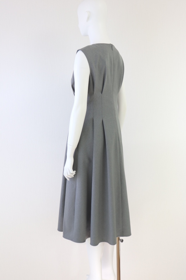 【美品】Rene ルネ フレアワンピース グレー ノースリーブ 上品 きれいめ Rene（ルネ） フィット＆フレアワンピース 5446090