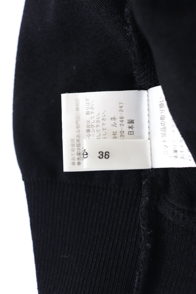 Rene（売れ筋商品|||ルネ）　パールボタンレースフリルニットトップス　6112650　2021年商品　黒/ブラック Rene（ルネ） パールボタンレースフリルニットトップス 6112650