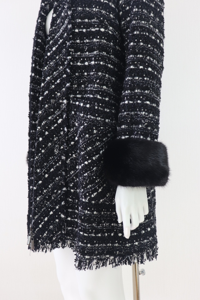 Rene（ルネ） ミンクファー付ツイードコート 6838060