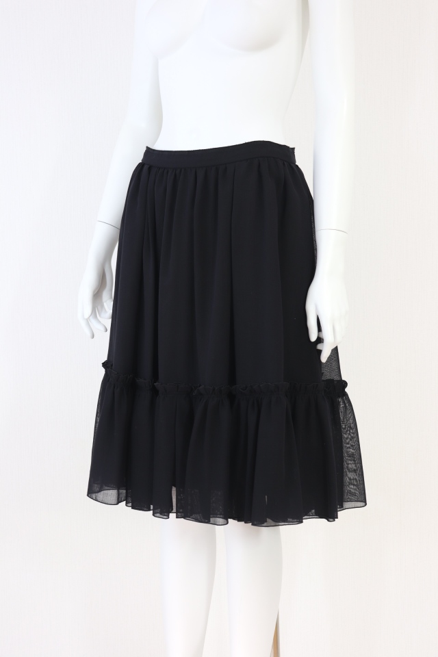FOXEYフォクシーブラックフリルスカートセルフォードアプワイザー姫系 FOXEY BOUTIQUE(フォクシー） Ruffles ラッフルスカート 40311
