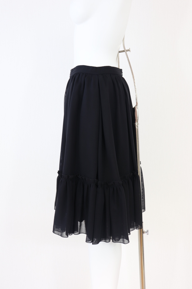 美品　Foxey フォクシー　フレアスカート　リリーラッフル　ロゴプレート　40 美品 Foxey フォクシー フレアスカート リリーラッフル ロゴ