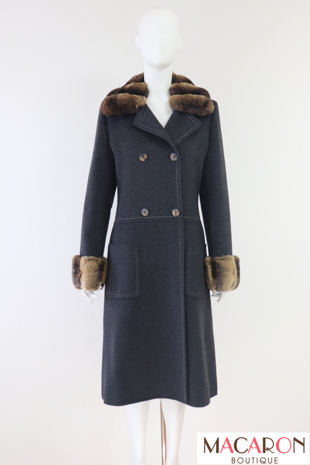 FOXEY BOUTIQUE(フォクシー）　チンチラファーカシミアステッチコート　18523