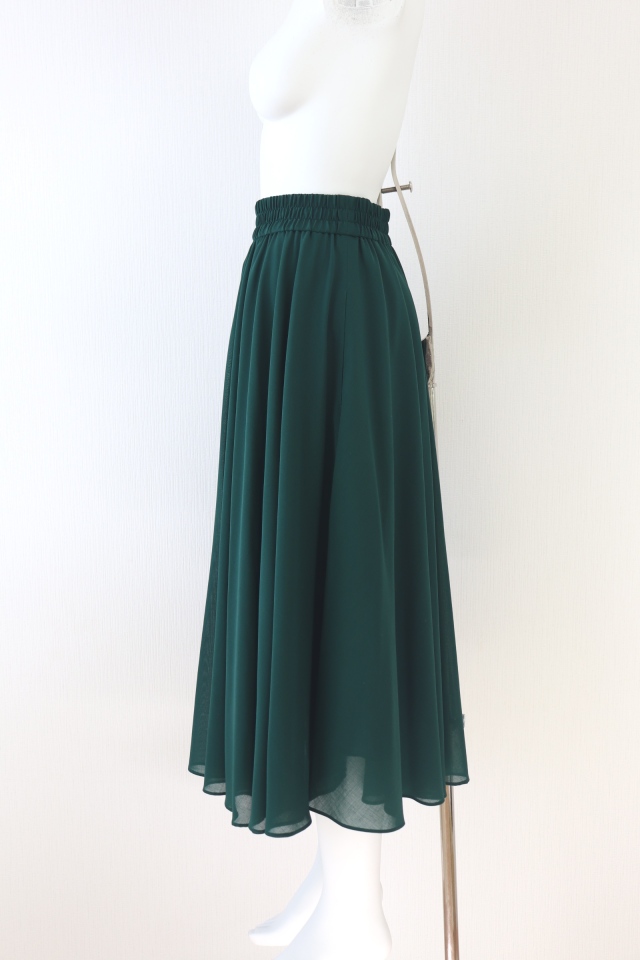 超美品 Rene ルネ バルーン ＆ フレアスカート ネイビー 34 2023 予約】【2026年3月上旬頃配送】ミカドサテンフレアスカート(ネイビー